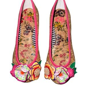 GB girls Pink and Tan Flats with Whimsical Bows